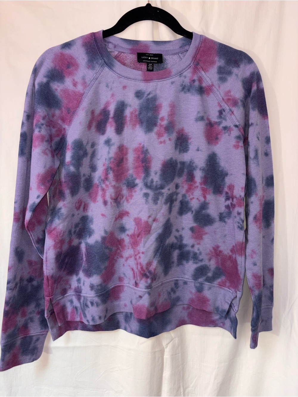 Lucky Brand Purple Lavender Tie-Dye Crewneck Sweatshirt